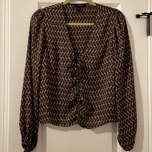 Silly navy and rose gold blouse